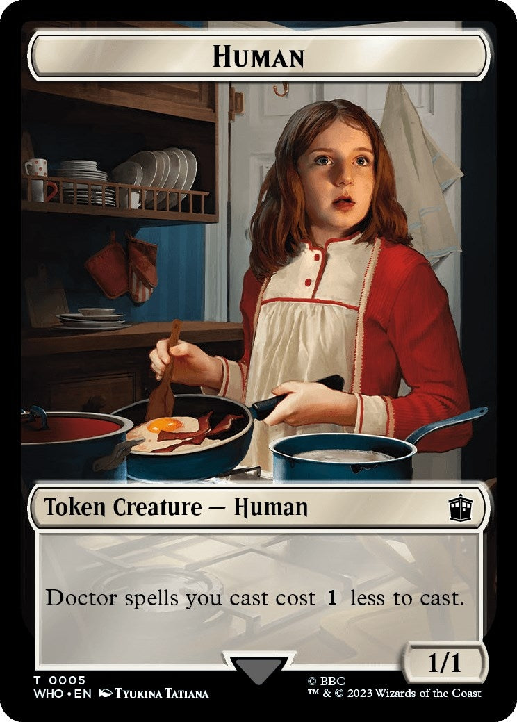 Image for Human (0005) // Treasure (0028) Double-Sided Token (5 // 28) (Universes Beyond: Doctor Who) - Magic: The Gathering