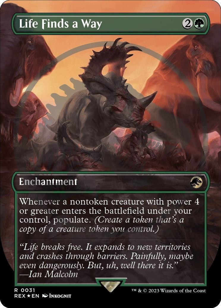 Image for Life Finds a Way (Borderless) (Emblem) (31) (Universes Beyond: Jurassic World Collection) - Magic: The Gathering