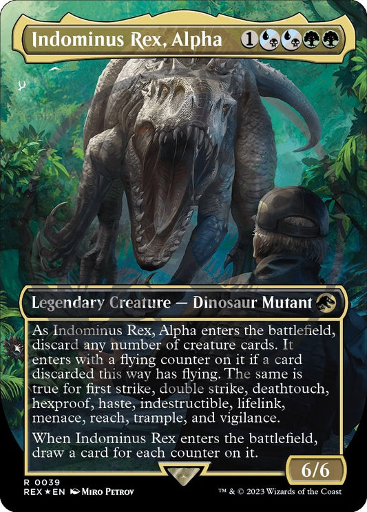 Image for Indominus Rex, Alpha (Borderless) (Emblem) (39) (Universes Beyond: Jurassic World Collection) - Magic: The Gathering