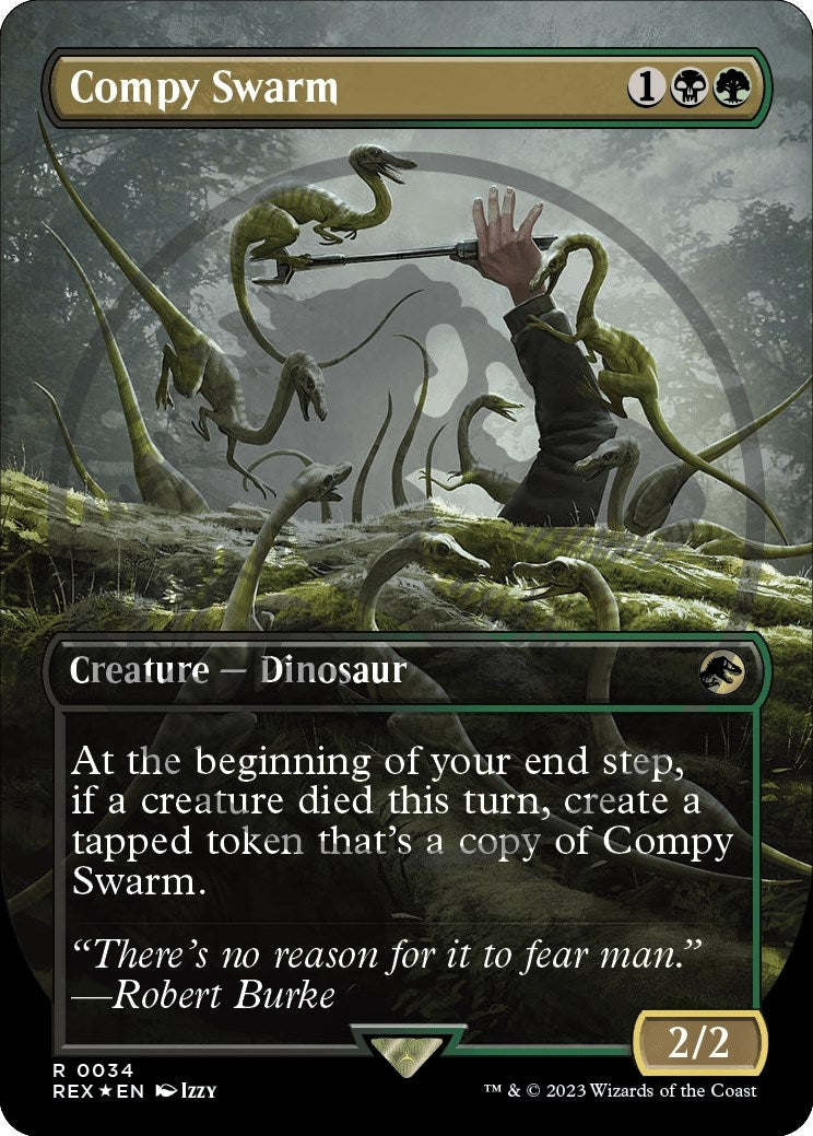 Image for Compy Swarm (Borderless) (Emblem) (34) (Universes Beyond: Jurassic World Collection) - Magic: The Gathering
