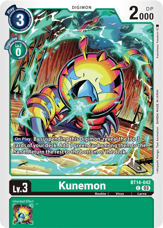 Image for Kunemon (BT14-042 C) (Blast Ace) - Digimon Card Game