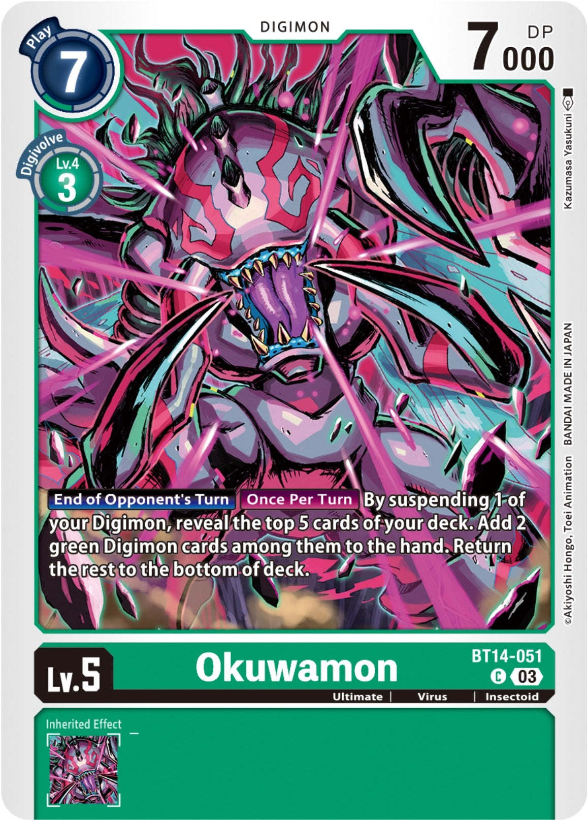 Image for Okuwamon (BT14-051 C) (Blast Ace) - Digimon Card Game