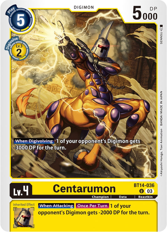 Image for Centarumon (BT14-036 U) (Blast Ace) - Digimon Card Game