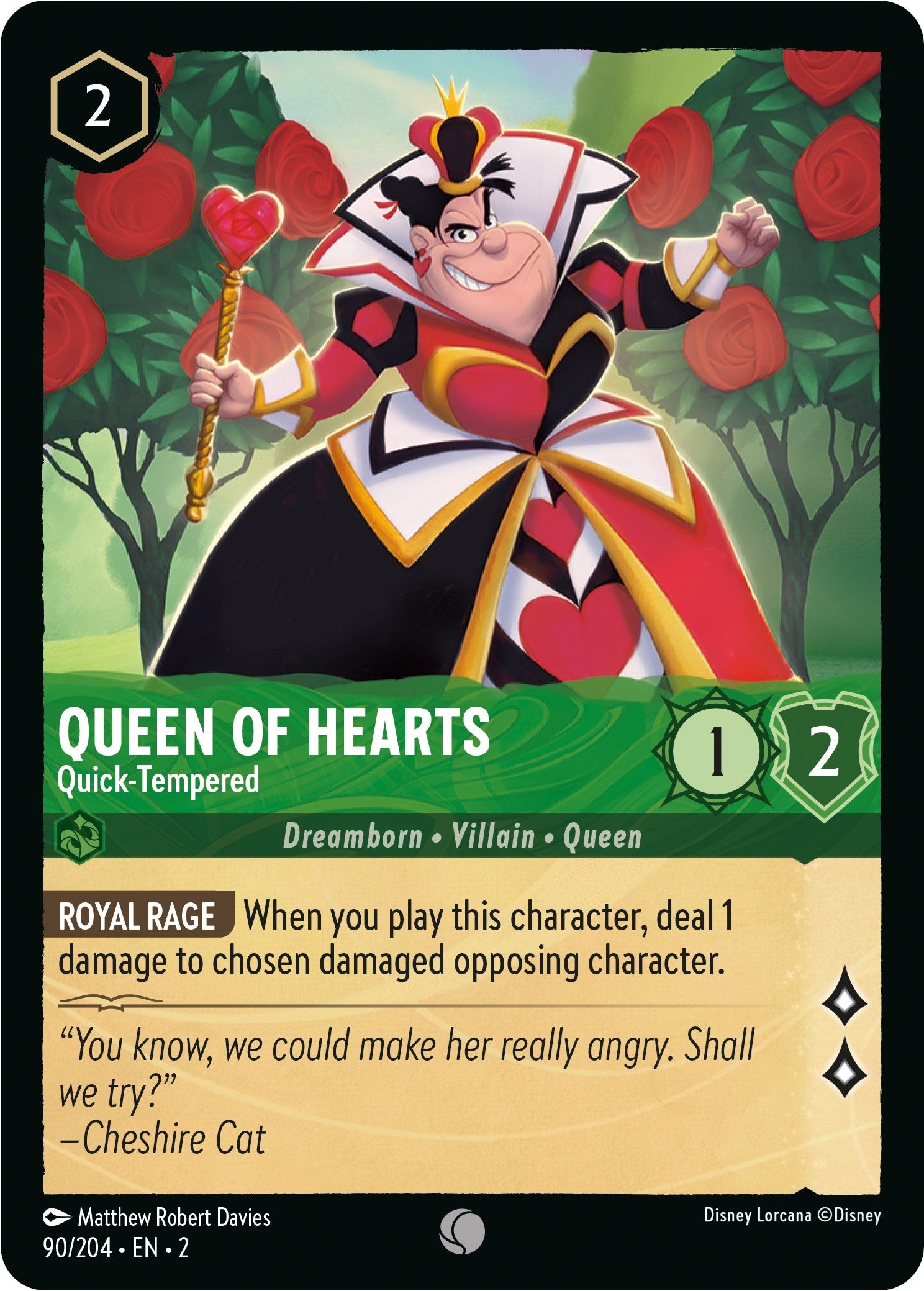 Image for Queen of Hearts - Quick-Tempered (90/204) (Rise of the Floodborn) - Disney Lorcana