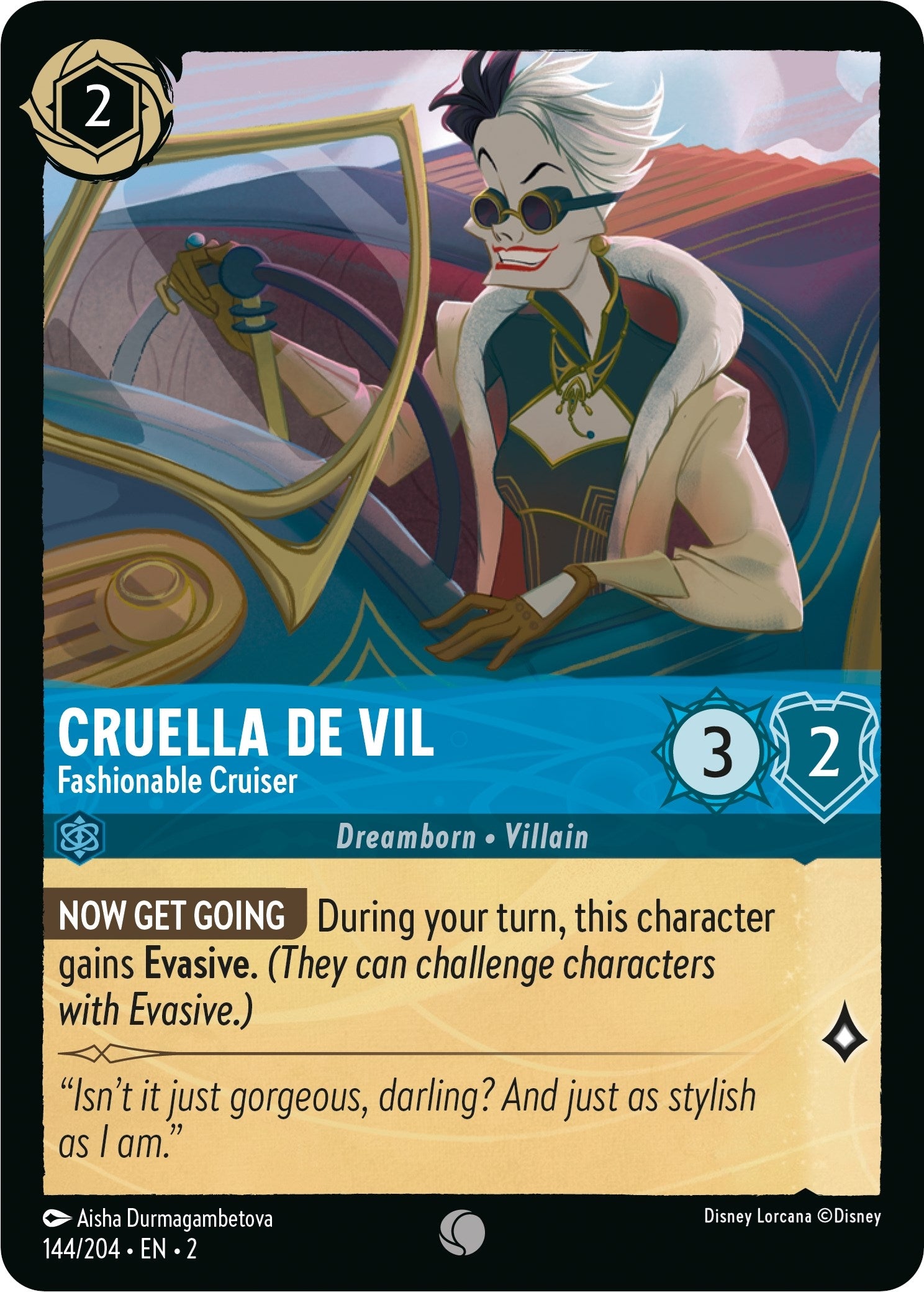Image for Cruella De Vil - Fashionable Cruiser (144/204) (Rise of the Floodborn) - Disney Lorcana