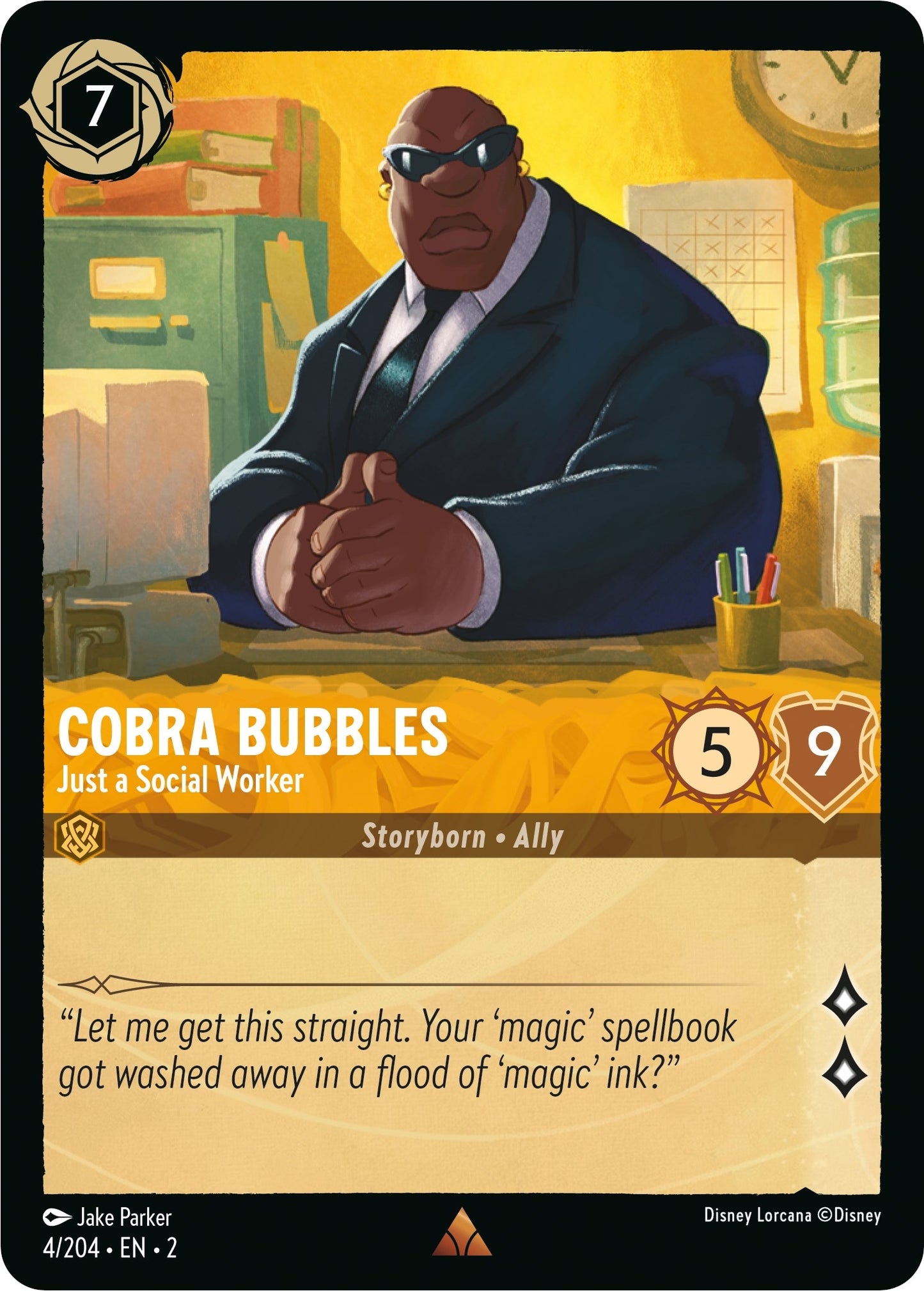 Image for Cobra Bubbles - Just a Social Worker (4/204) (Rise of the Floodborn) - Disney Lorcana