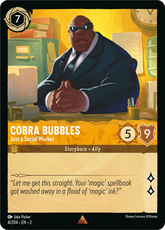 Image for Cobra Bubbles - Just a Social Worker (4/204) (Rise of the Floodborn) - Disney Lorcana