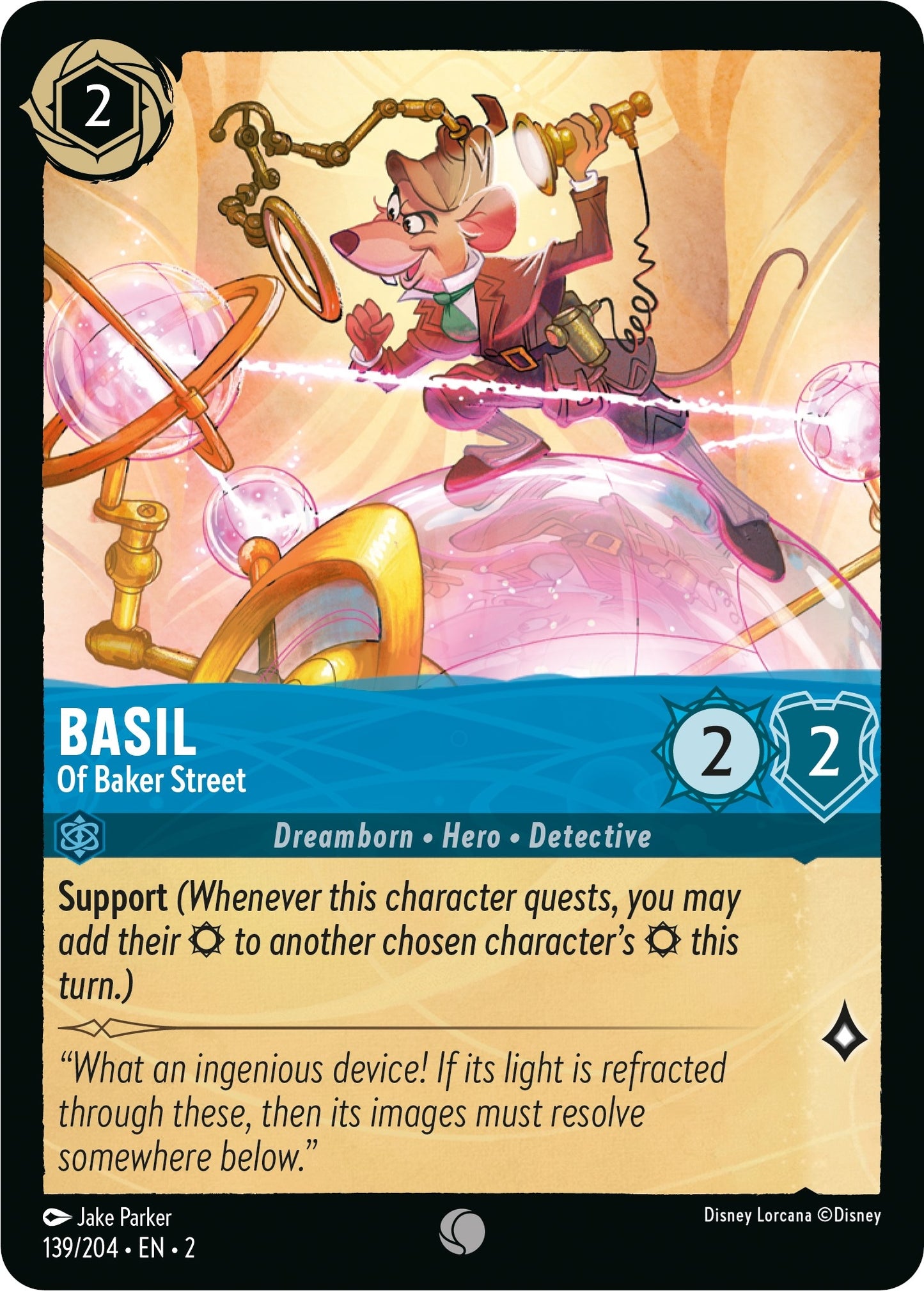 Image for Basil - Of Baker Street (139/204) (Rise of the Floodborn) - Disney Lorcana