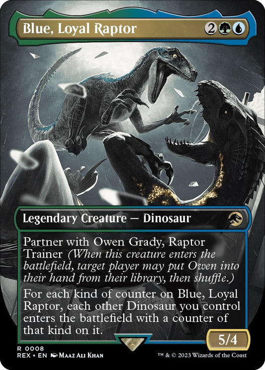 Image for Blue, Loyal Raptor (Borderless) (8) (Universes Beyond: Jurassic World Collection) - Magic: The Gathering