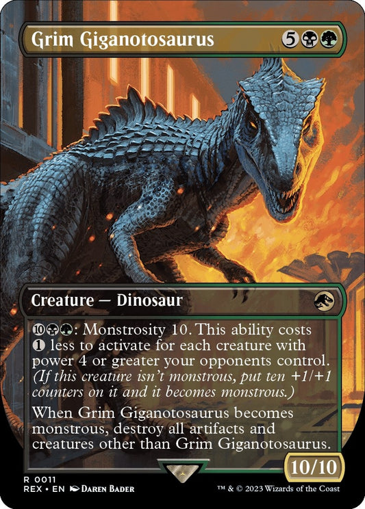 Image for Grim Giganotosaurus (Borderless) (11) (Universes Beyond: Jurassic World Collection) - Magic: The Gathering