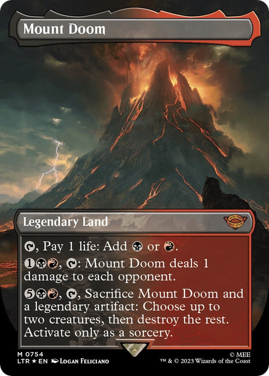Image for Mount Doom (Borderless) (Surge Foil) (754) (Universes Beyond: The Lord of the Rings: Tales of Middle-earth) - Magic: The Gathering
