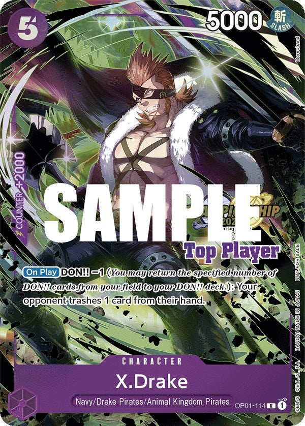 Image for X.Drake (CS 2023 Top Players Pack) (OP01-114) (One Piece Promotion Cards) - One Piece Card Game