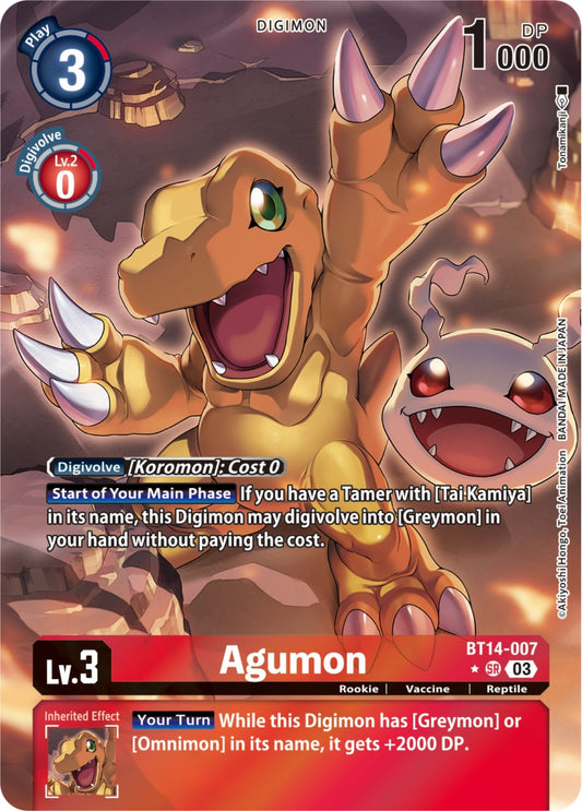 Image for Agumon (Alternate Art) (BT14-007 SR) (Blast Ace) - Digimon Card Game