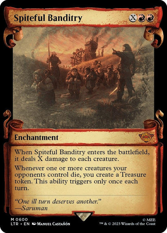 Image for Spiteful Banditry (Showcase Scrolls) (600) (Universes Beyond: The Lord of the Rings: Tales of Middle-earth) - Magic: The Gathering