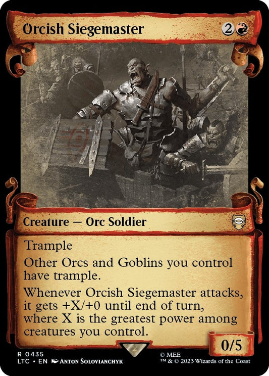 Image for Orcish Siegemaster (Showcase Scrolls) (435) (Commander: The Lord of the Rings: Tales of Middle-earth) - Magic: The Gathering
