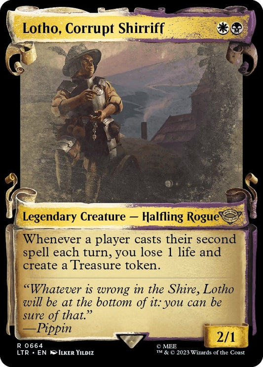 Image for Lotho, Corrupt Shirriff (Showcase Scrolls) (664) (Universes Beyond: The Lord of the Rings: Tales of Middle-earth) - Magic: The Gathering