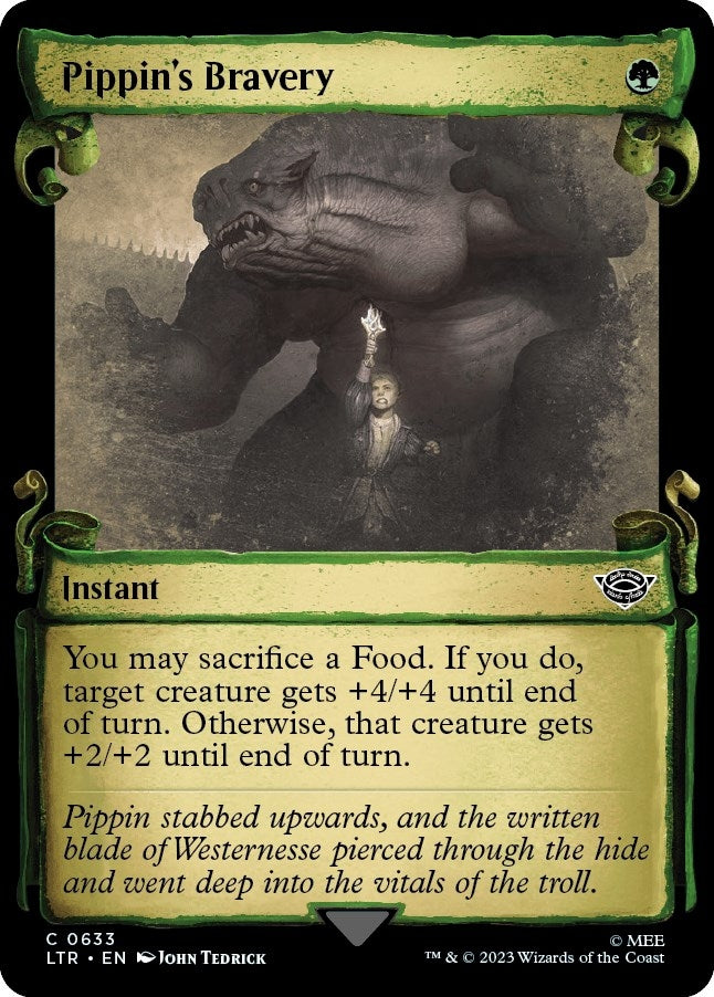 Image for Pippin's Bravery (Showcase Scrolls) (633) (Universes Beyond: The Lord of the Rings: Tales of Middle-earth) - Magic: The Gathering