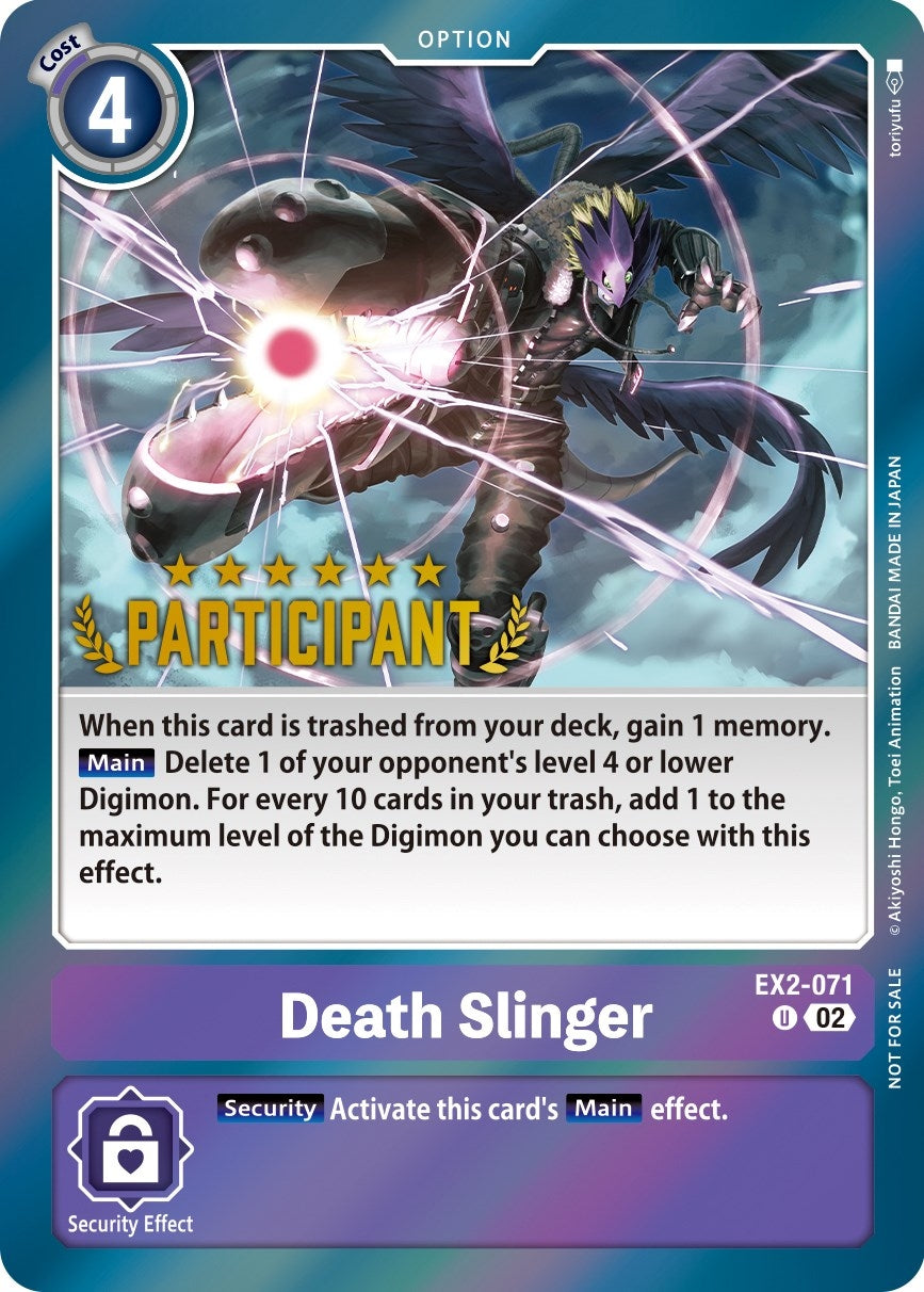 Image for Death Slinger (Digimon 3-On-3 Participation) (EX2-071 U) (Digital Hazard) - Digimon Card Game