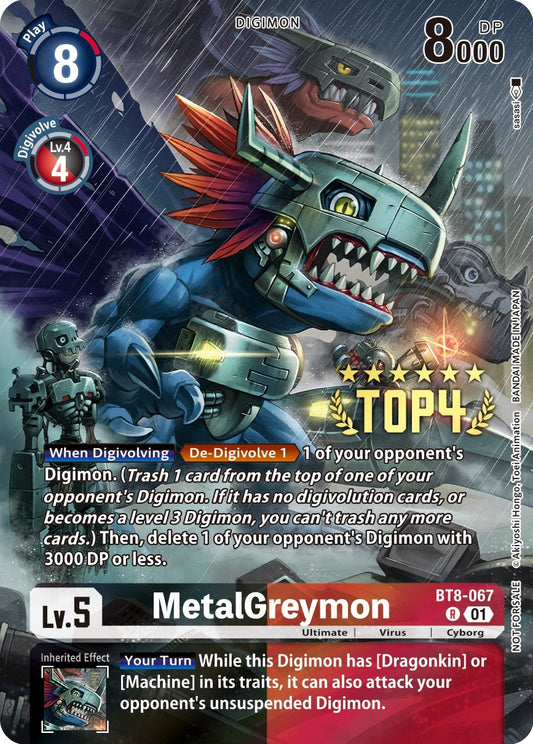 Image for MetalGreymon (Digimon 3-On-3 Top 4) (BT8-067 R) (New Awakening) - Digimon Card Game