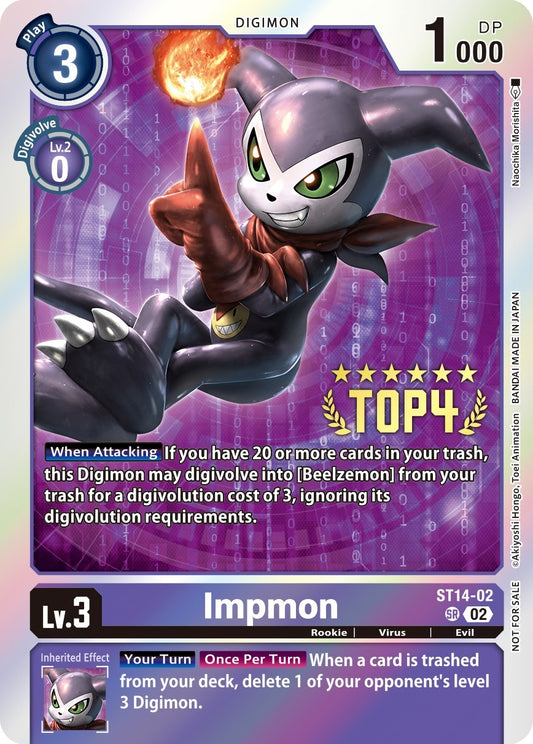 Image for Impmon (Digimon 3-On-3 Top 4) (ST14-02 SR) (Starter Deck 14: Beelzemon Advanced Deck Set) - Digimon Card Game