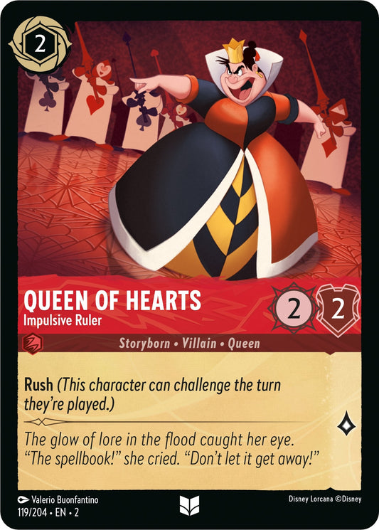 Image for Queen of Hearts - Impulsive Ruler (119/204) (Rise of the Floodborn) - Disney Lorcana