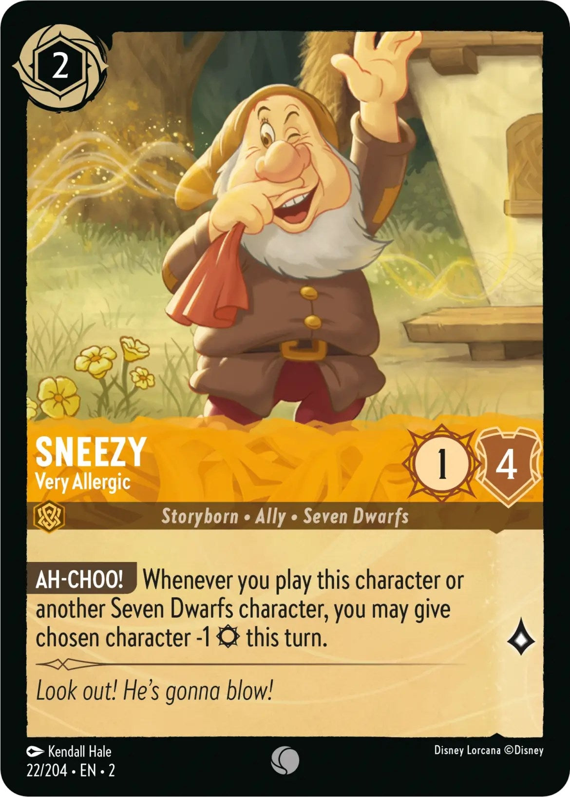 Image for Sneezy - Very Allergic (22/204) (Rise of the Floodborn) - Disney Lorcana