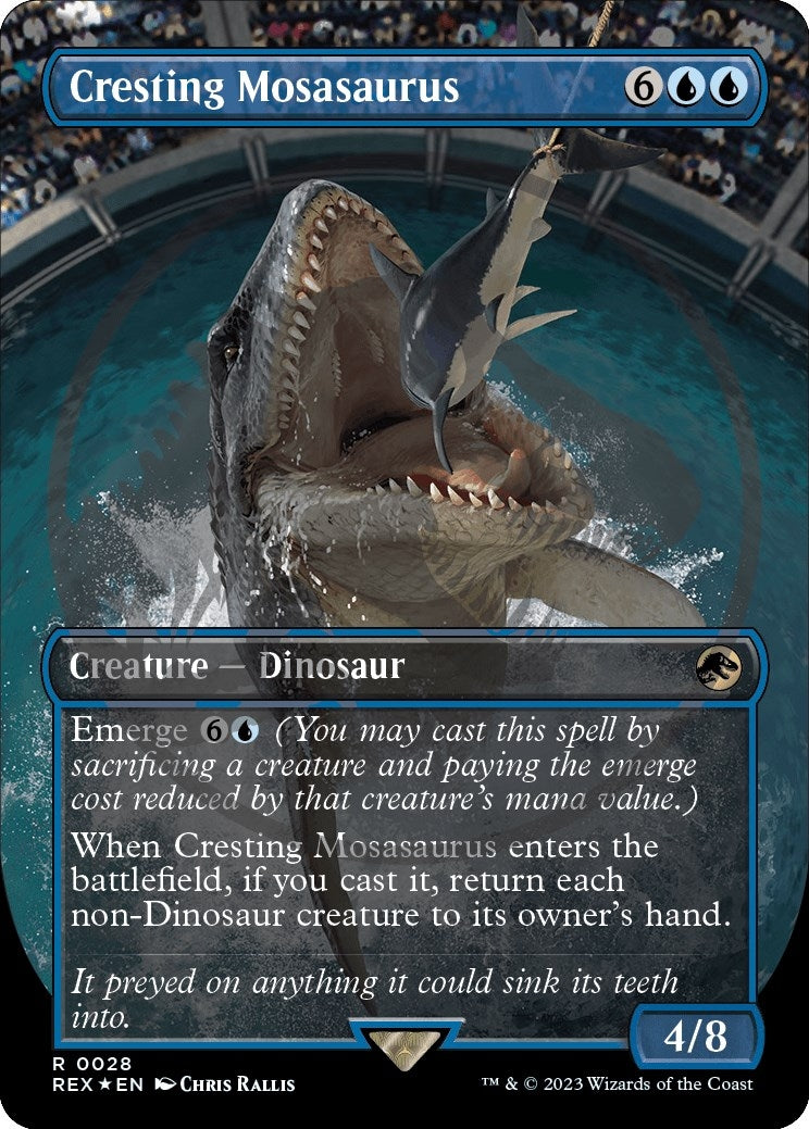Image for Cresting Mosasaurus (Borderless) (Emblem) (28) (Universes Beyond: Jurassic World Collection) - Magic: The Gathering