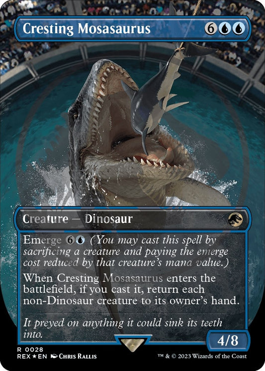 Image for Cresting Mosasaurus (Borderless) (Emblem) (28) (Universes Beyond: Jurassic World Collection) - Magic: The Gathering