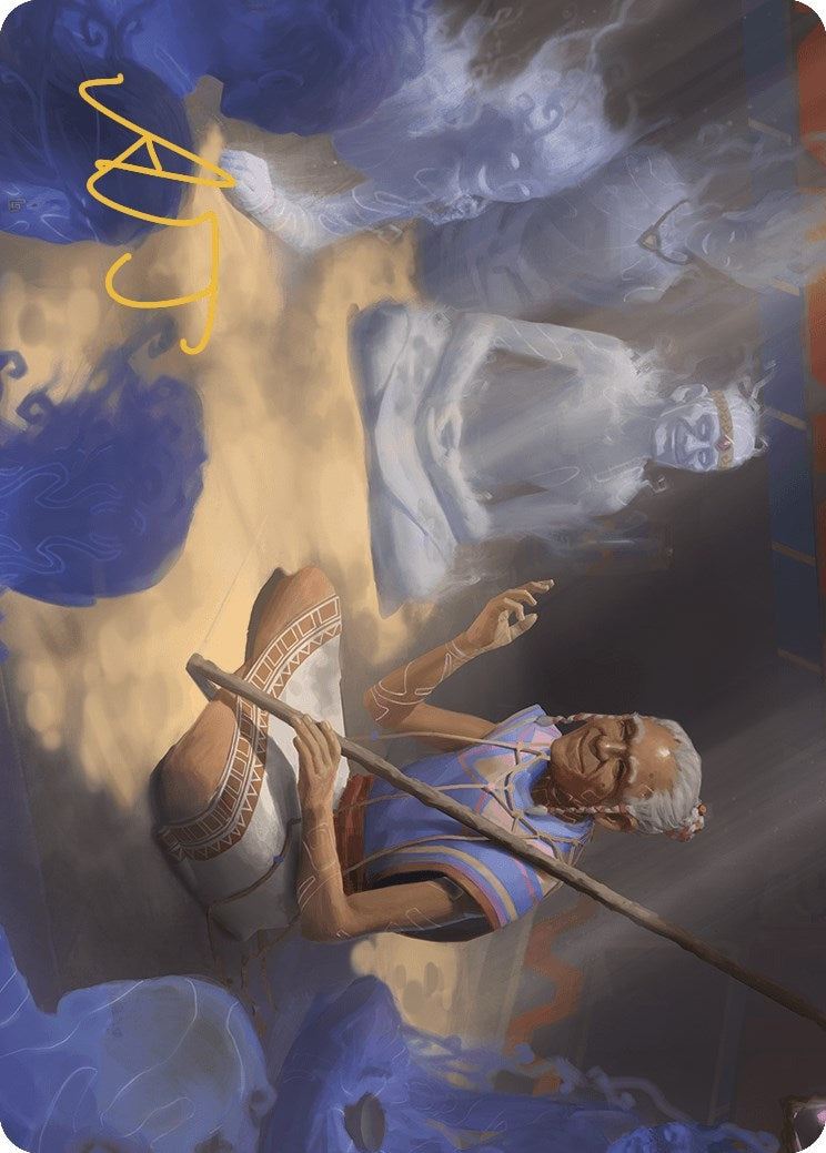 Image for Ancestral Reminiscence Art Card (Gold-Stamped Signature) (9) (Art Series: The Lost Caverns of Ixalan) - Magic: The Gathering