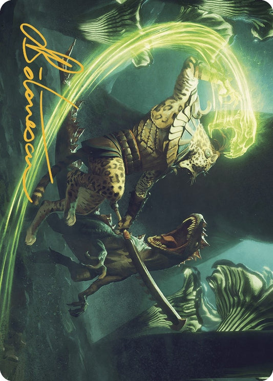 Image for Contest of Claws Art Card (Gold-Stamped Signature) (72) (Art Series: The Lost Caverns of Ixalan) - Magic: The Gathering