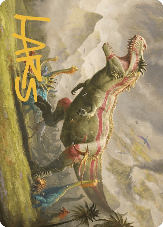 Image for Ghalta, Stampede Tyrant Art Card (Gold-Stamped Signature) (24) (Art Series: The Lost Caverns of Ixalan) - Magic: The Gathering