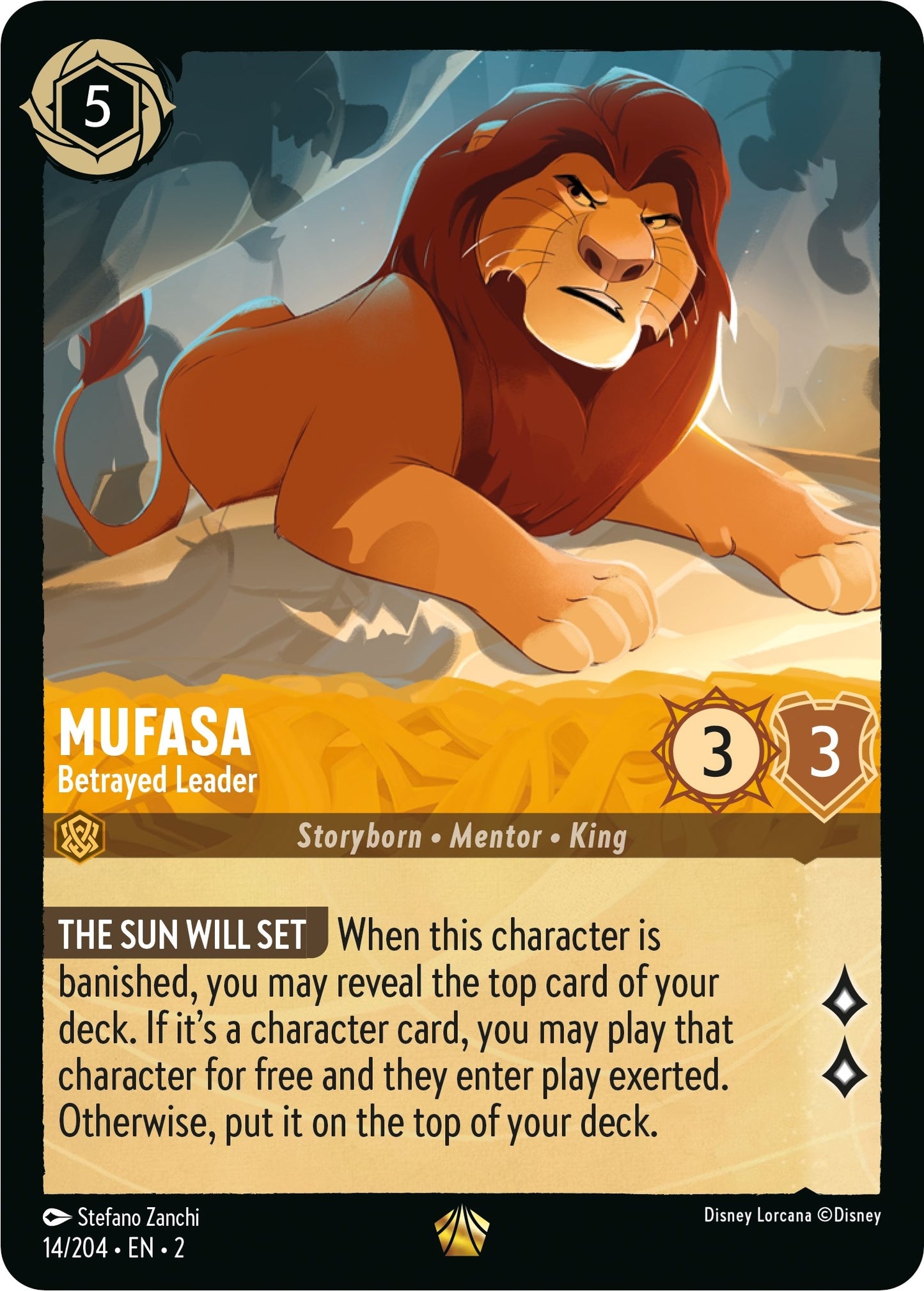 Image for Mufasa - Betrayed Leader (14/204) (Rise of the Floodborn) - Disney Lorcana