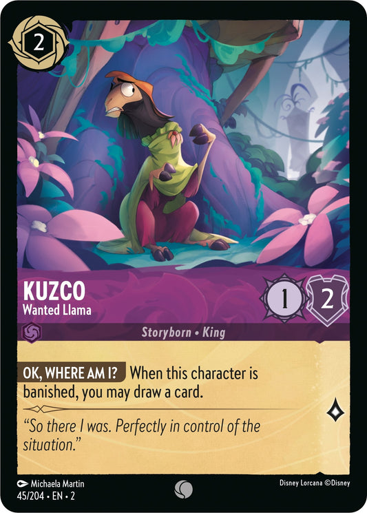Image for Kuzco - Wanted Llama (45/204) (Rise of the Floodborn) - Disney Lorcana