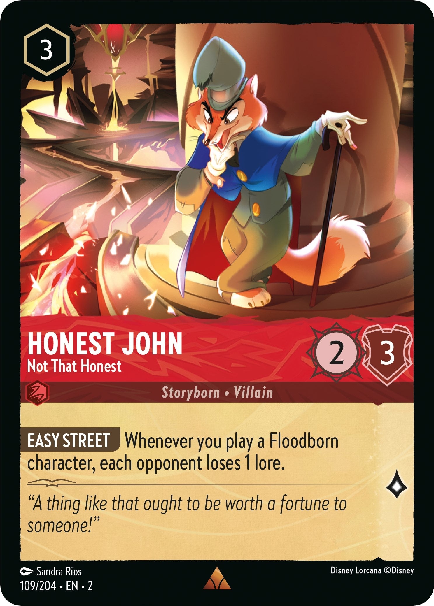 Image for Honest John - Not That Honest (109/204) (Rise of the Floodborn) - Disney Lorcana