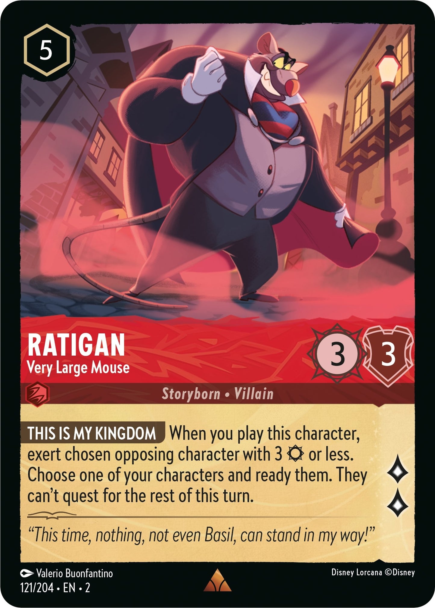 Image for Ratigan - Very Large Mouse (121/204) (Rise of the Floodborn) - Disney Lorcana