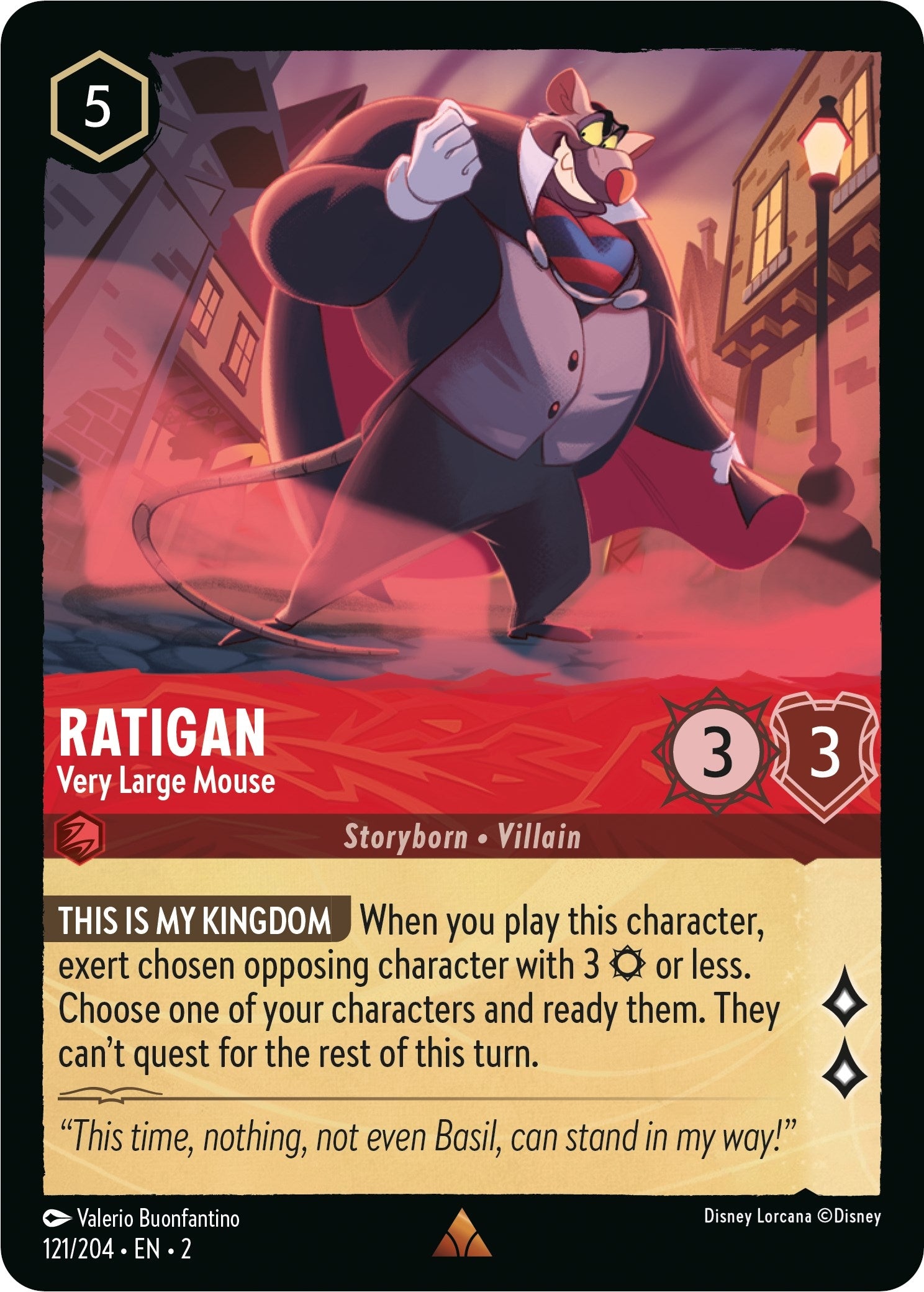Image for Ratigan - Very Large Mouse (121/204) (Rise of the Floodborn) - Disney Lorcana