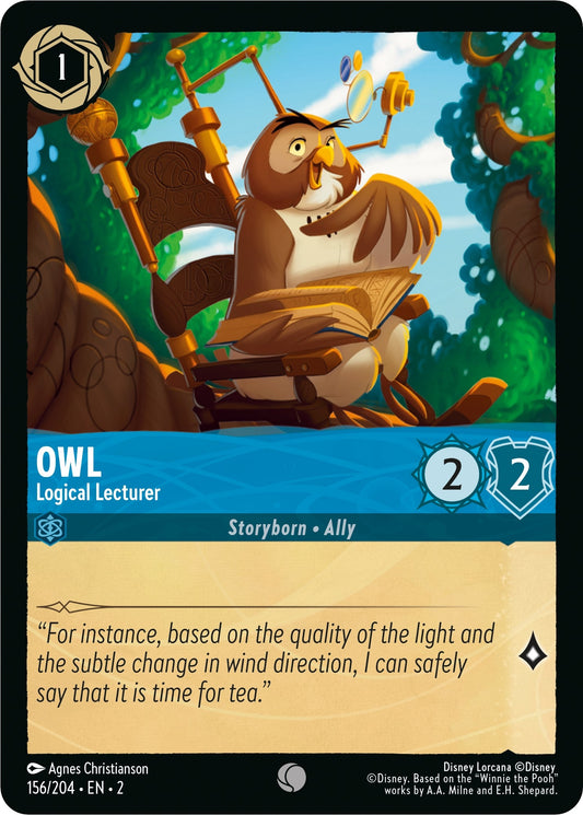 Image for Owl - Logical Lecturer (156/204) (Rise of the Floodborn) - Disney Lorcana