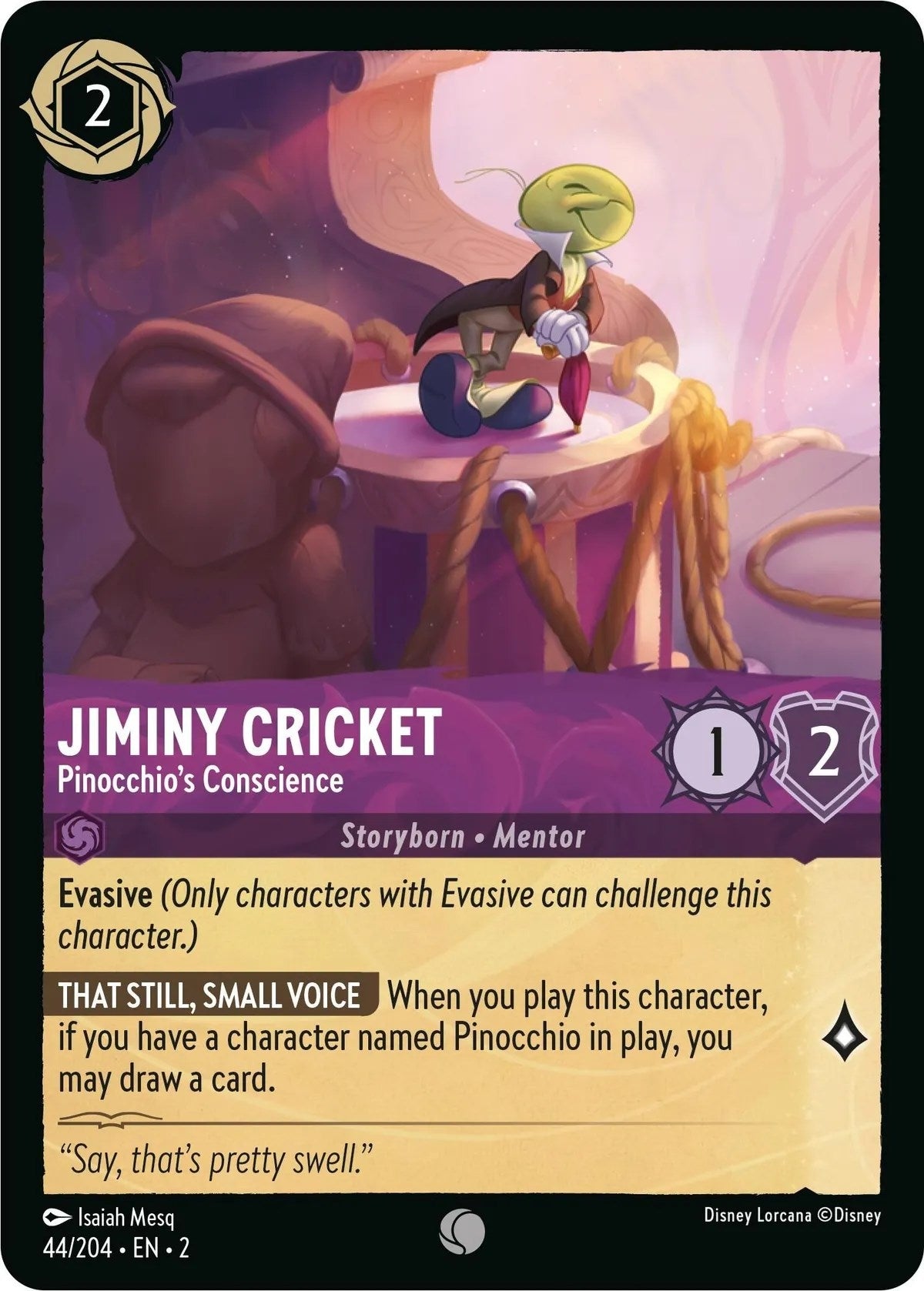 Image for Jiminy Cricket - Pinocchio's Conscience (44/204) (Rise of the Floodborn) - Disney Lorcana