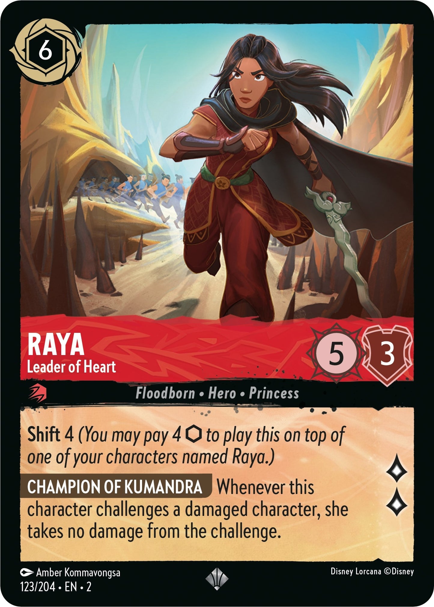 Image for Raya - Leader of Heart (123/204) (Rise of the Floodborn) - Disney Lorcana