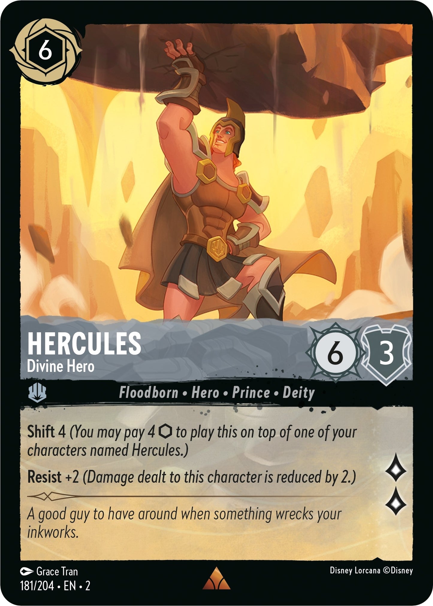 Image for Hercules - Divine Hero (181/204) (Rise of the Floodborn) - Disney Lorcana