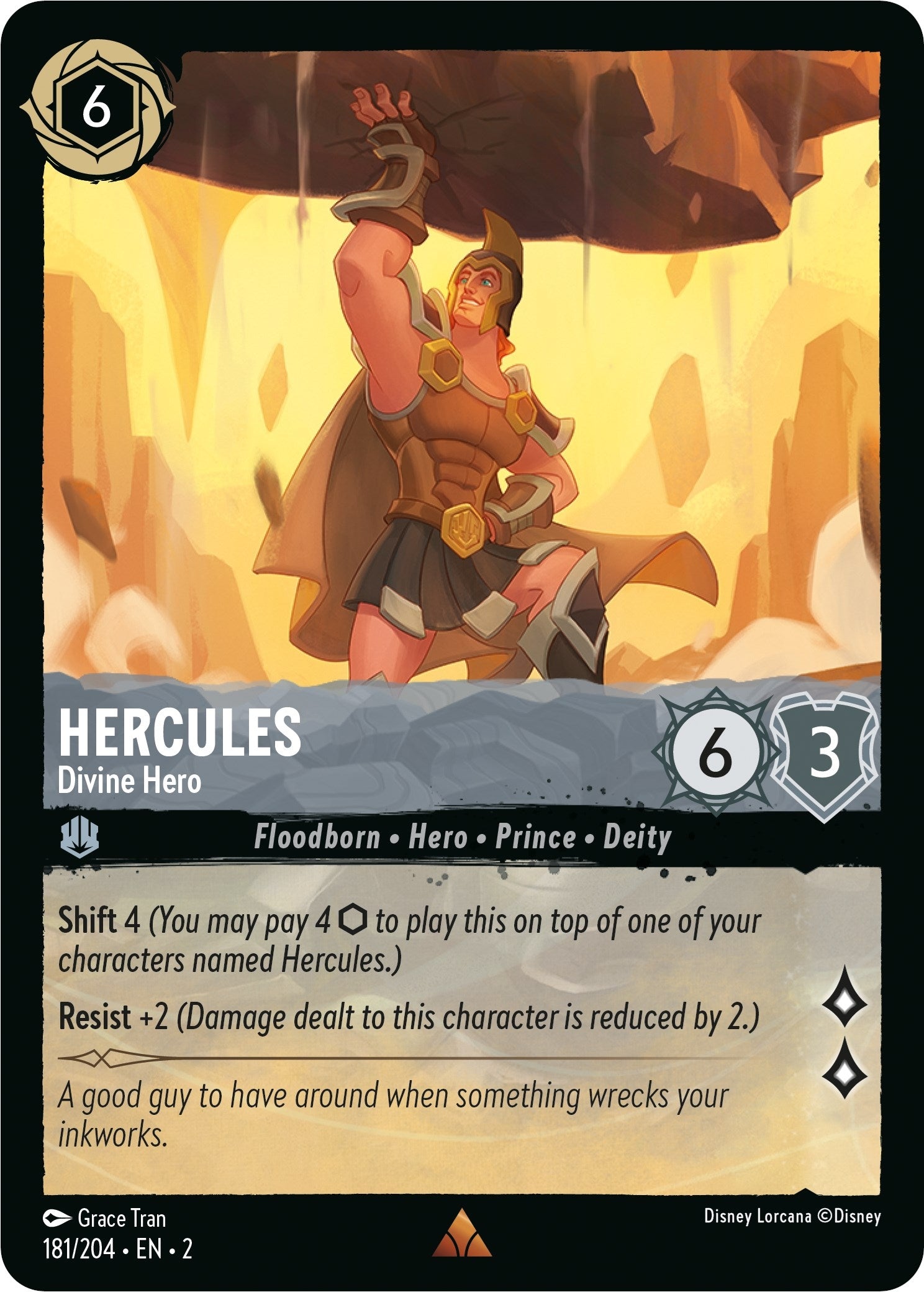 Image for Hercules - Divine Hero (181/204) (Rise of the Floodborn) - Disney Lorcana