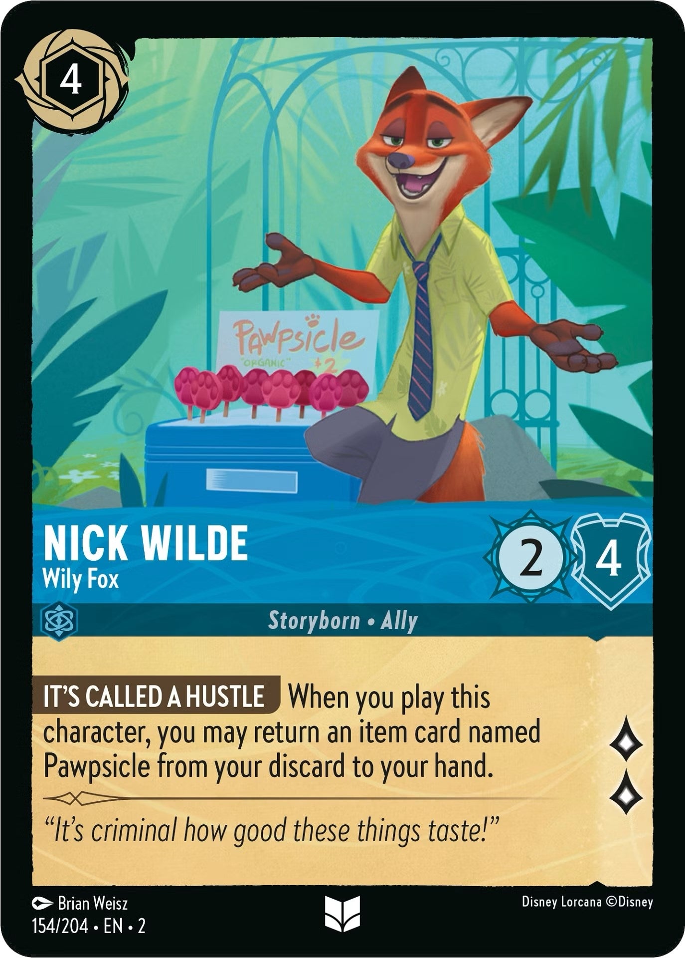 Image for Nick Wilde - Wily Fox (154/204) (Rise of the Floodborn) - Disney Lorcana