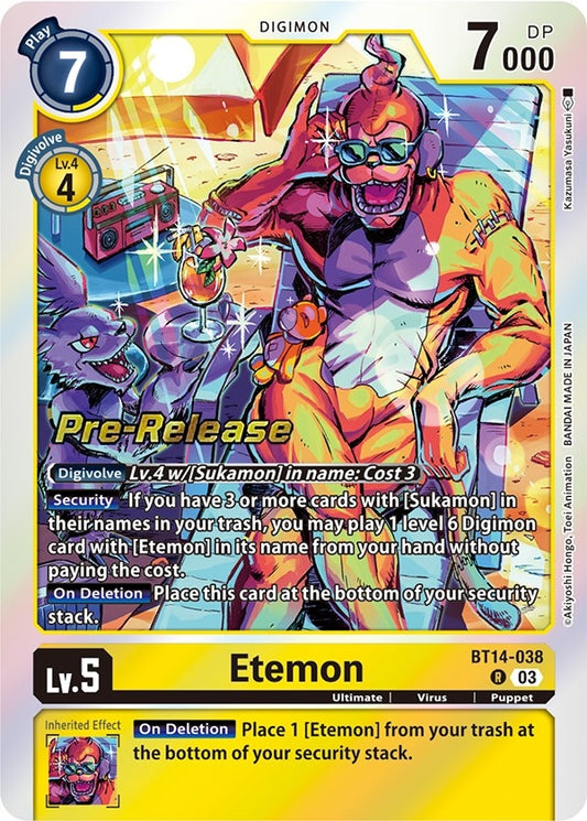 Image for Etemon (BT14-038 R) (Blast Ace Pre-Release Cards) - Digimon Card Game