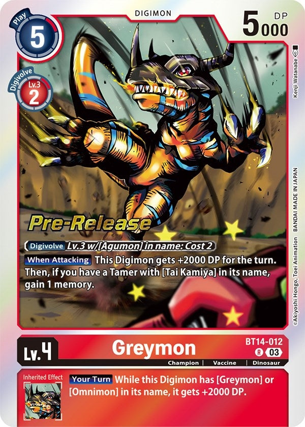 Image for Greymon (BT14-012 R) (Blast Ace Pre-Release Cards) - Digimon Card Game
