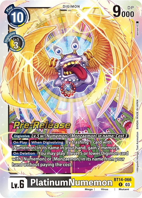 Image for PlatinumNumemon (BT14-066 R) (Blast Ace Pre-Release Cards) - Digimon Card Game
