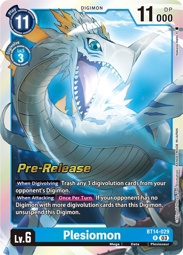 Image for Plesiomon (BT14-029 R) (Blast Ace Pre-Release Cards) - Digimon Card Game