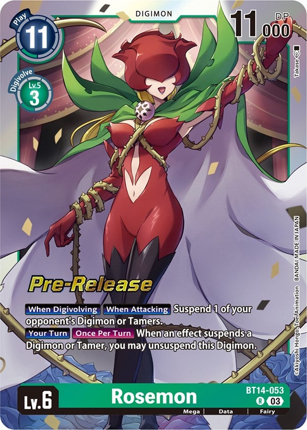 Image for Rosemon (BT14-053 R) (Blast Ace Pre-Release Cards) - Digimon Card Game