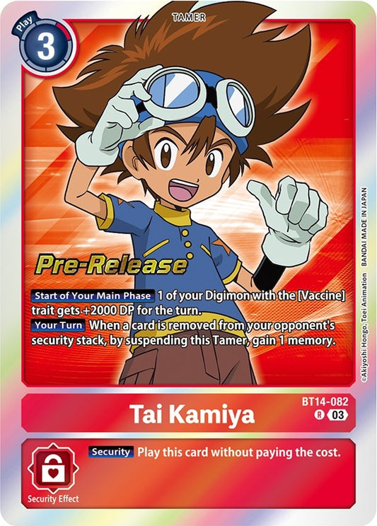 Image for Tai Kamiya (BT14-082 R) (Blast Ace Pre-Release Cards) - Digimon Card Game