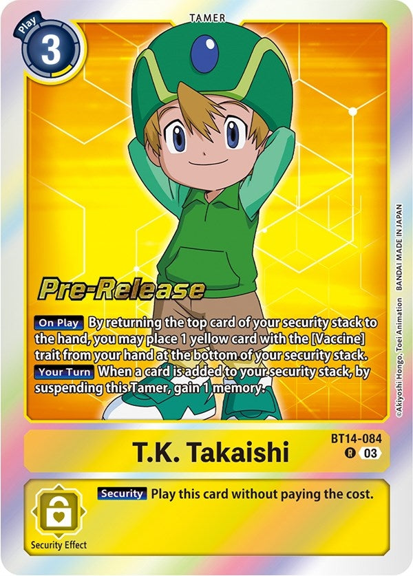 Image for T.K. Takaishi (BT14-084 R) (Blast Ace Pre-Release Cards) - Digimon Card Game