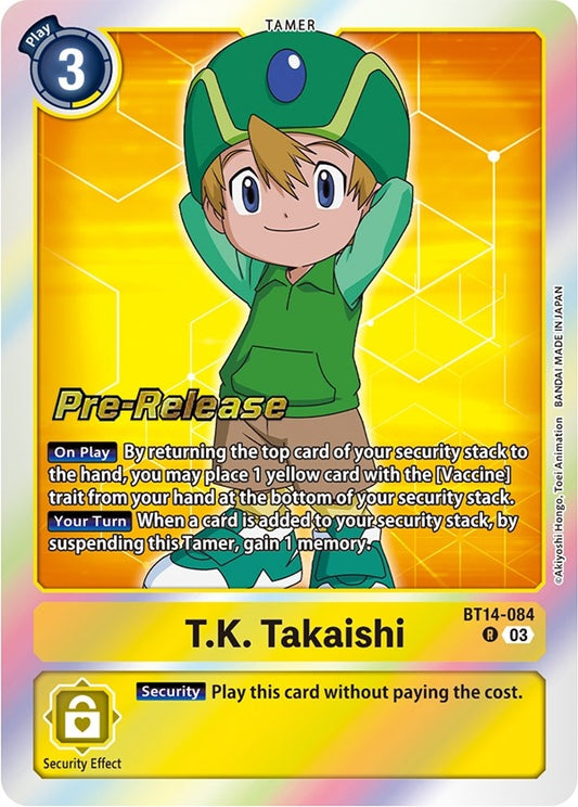 Image for T.K. Takaishi (BT14-084 R) (Blast Ace Pre-Release Cards) - Digimon Card Game